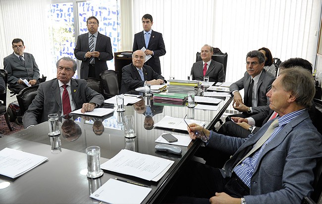 Reunião dos integrantes da Mesa Diretora do Senado (Foto: Marcos Oliveira / Presidência do Senado)