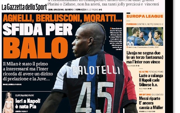 Balotelli reprodução (Foto: Reprodução/La Gazzetta dello Sport)