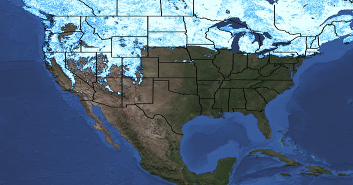 Natureza - Mapas da Nasa mostram redução da cobertura de neve nos EUA