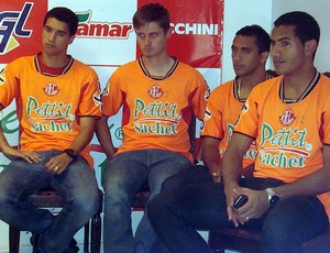 Luciano Sorriso, Augusto, André Cassaco e Thiago Passos, reforços do América-SP para a Copa Paulista (Foto: Reprodução/TV Tem)