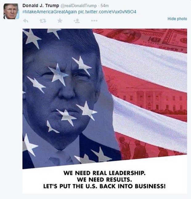 Post foi apagado rapidamente do perfil de Donald Trump (Foto: Reuters/Twitter/Donald Trump)