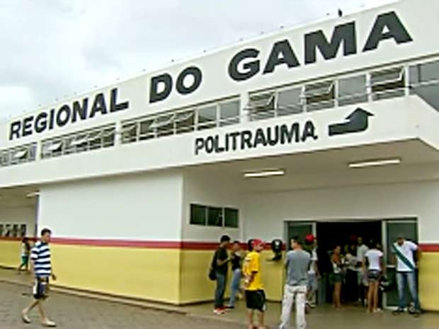 Fachada do Hospital Regional do Gama, onde homem atirou em paciente (Foto: Reprodução/TV Globo)