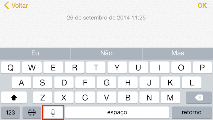 Acessando o recurso Ditado em uma aplicação (Foto: Reprodução/Edivaldo Brito)