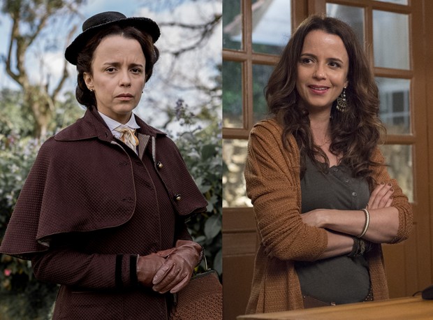Antes e depois de Severa, personagem interpretada por Dani Barros (Foto: Divulgação Globo)