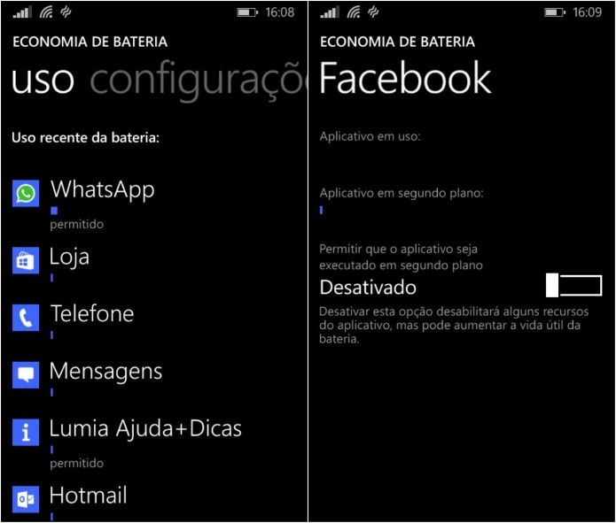 Lista com os apps que mais gastam bateria (Foto: Reprodução/Helito Bijora)