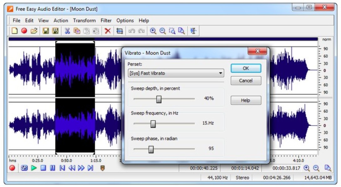 how to trim audio in vsdc