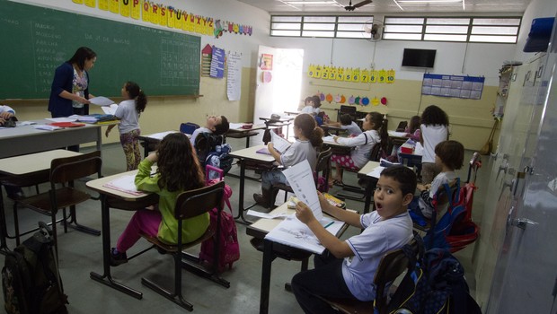 ILHA SOLTEIRA / SP - 21.08.2015: LOUSA ESCOLAR - Lousa em escola na cidade de Ilha Solteira. (Foto:) ORG XMIT: 985183 (Foto:  Ana Druzian /Fotoarena/Folhapress)