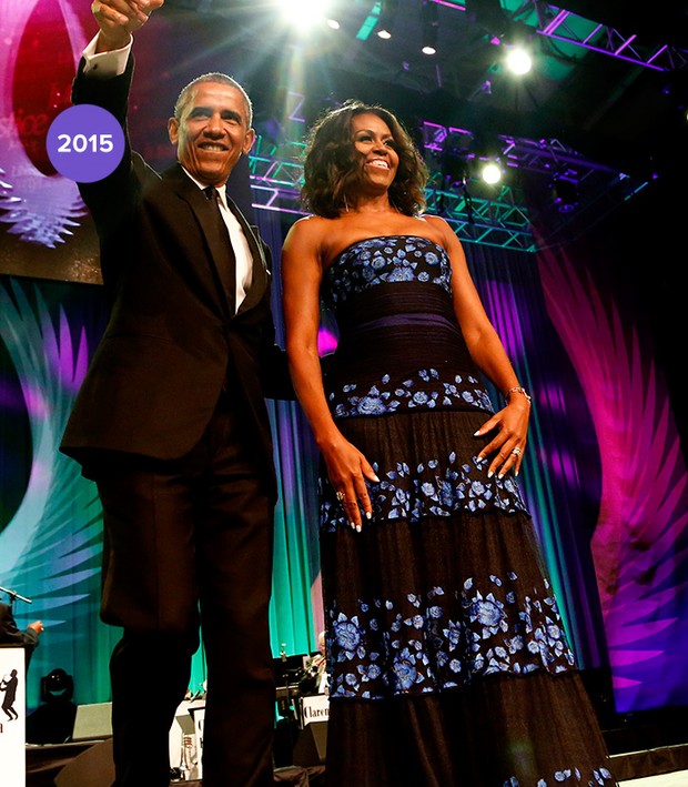 Michelle Obama e os 10 vestidos mais poderosos usados como 1ª dama durante os oito anos de mandato do presidente americano Barack Obama. Trajetória fashion de sucesso com muito estilo e sem ostentação (Foto: Getty Images)