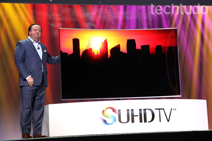 Samsung apresenta na CES sua nova TV: a SUHD TV (Foto: Fabrício Vitorino / TechTudo)