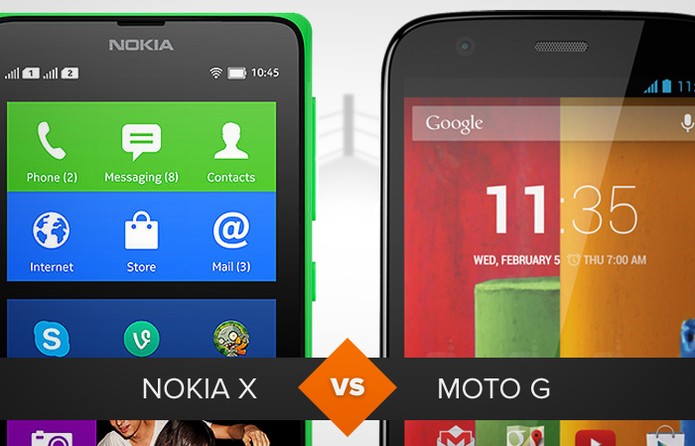 Comparativo entre Nokia X e Moto G: veja qual é o melhor (Foto: Arte/TechTudo) Comparativo entre Nokia X e Moto G: veja qual é o melhor (Foto: Arte/TechTudo)