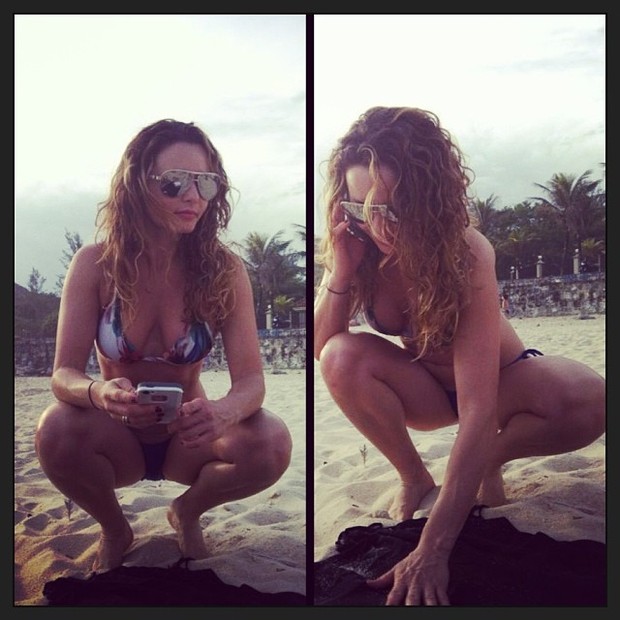 Rita Guedes mostra boa forma em dia de praia (Foto: Reprodução/ Instagram)