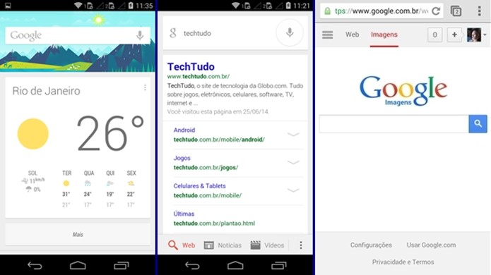 App de pesquisa do Google e versão mobile do buscador (Foto: Reprodução/Raquel Freire)