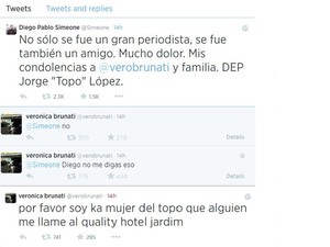 Menções no Twitter sobre a morte do jornalista argentino em SP  (Foto: Reprodução)