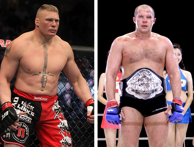 MONTAGEM - Brock Lesnar e Fedor Emelianenko UFC (Foto: Agência Getty Images)