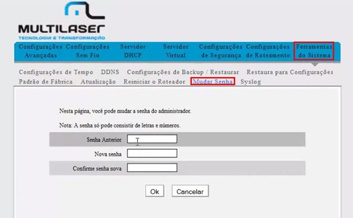 Mude a senha do roteador (Foto: Reprodução/Paulo Alves)