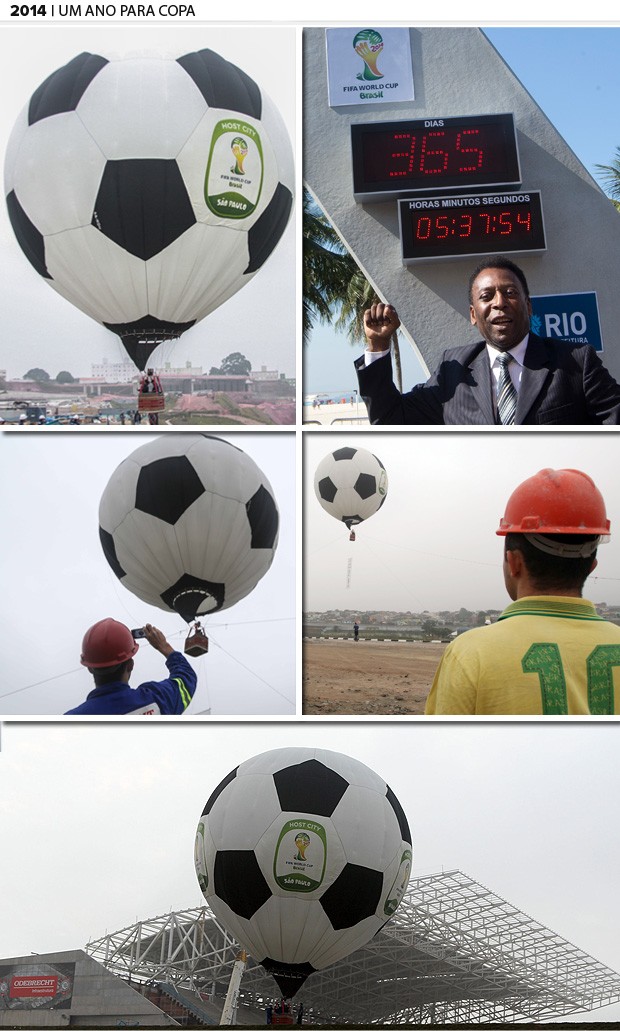 mosaico itaquerão relógio Pelé copa do mundo 2014 contagem regressiva (Foto: Editoria de Arte)