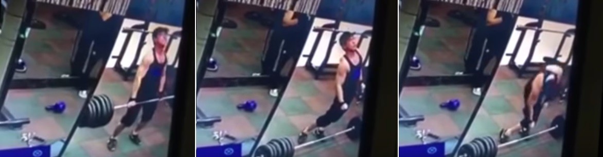 Homem parte a coluna em duas ao levantar peso em academia