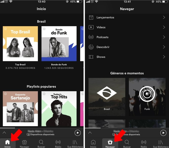 Spotify tem diversas seções para encontrar músicas (Foto: Reprodução/Rodrigo Fernandes) Spotify tem diversas seções para encontrar músicas (Foto: Reprodução/Rodrigo Fernandes)