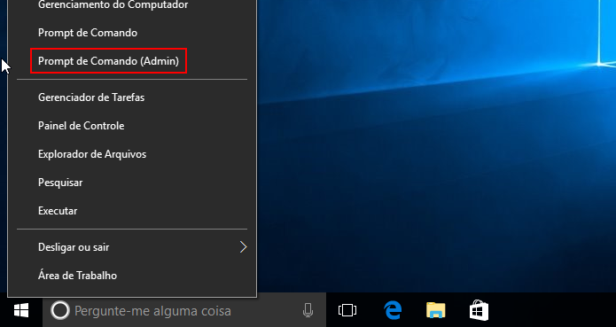 Acessando o Prompt de Comando como administrador (Foto: Reprodução/Edivaldo Brito)