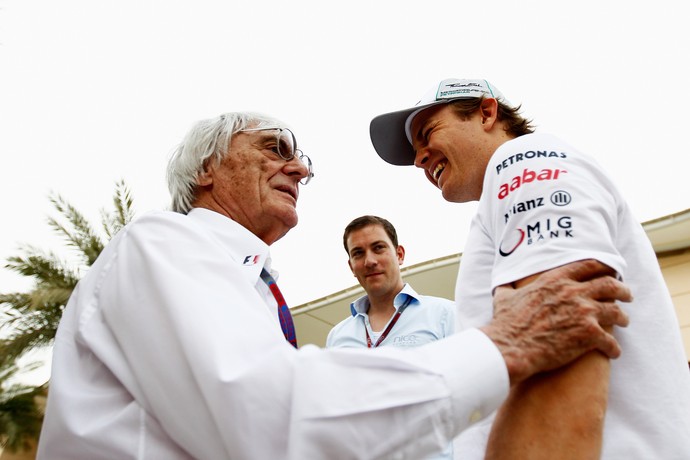 Nico Rosberg e Bernie Ecclestone no GP do Bahrein de 2012 (Foto: Getty Images)