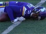 Quarterback dos Vikings leva pancada ilegal e "apaga" em campo na NFL