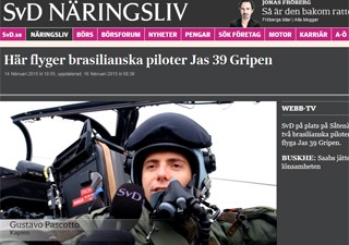Pilotos brasileiros fizeram primeiro voo solo de Gripen na Suécia (Foto: Reprodução)
