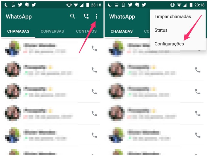 Abra as configurações do WhatsApp (Foto: Reprodução/Lucas Mendes)