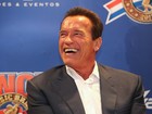 Arnold Schwarzenegger abre feira esportiva no Rio: 'Eu amo o Brasil'