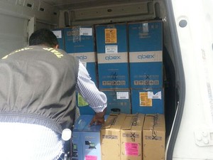Computadores roubados em Goiás eram vendidos em lojas de Mato Grosso. (Foto: Assessoria/Polícia Civil)
