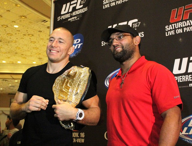 George Saint Pierre e Hendricks UFC Las Vegas (Foto: Evelyn Rodrigues)