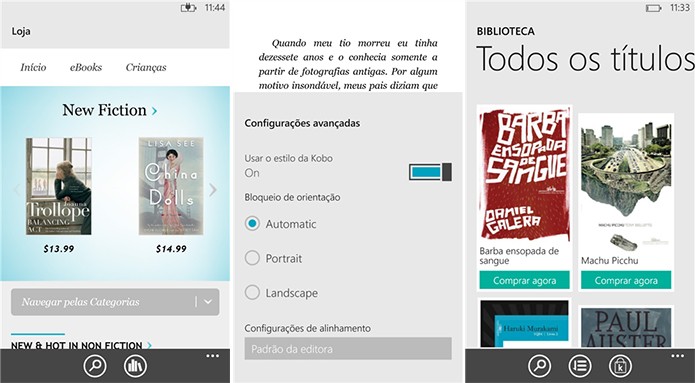 Kobo é um aplicativo para Windows Phone com suporte a livros digitais (Foto: Divulgação/Windows Phone Store)