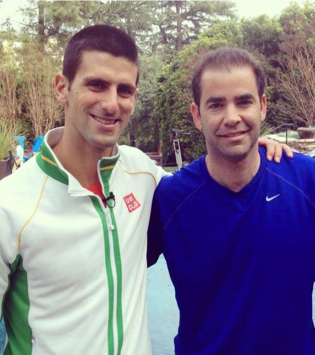 Djokovic e Pete Sampras (Foto: Reprodução Facebook)