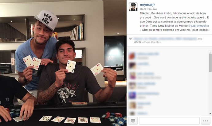 Neymar homenagem Medina (Foto: Reprodução/ Instagram)