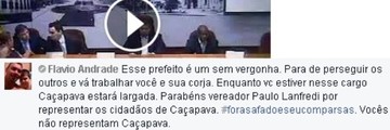Justiça condena casal por ofender prefeito de Caçapava (Reprodução/Facebook)