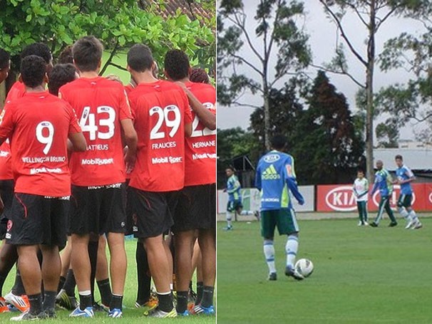Jogadores treinam para o confronto de domingo. Palmeiras tenta se livrar do rebaixamento (Foto: Janir Júnior / Globoesporte.com / Rodrigo Faber/Globoesporte.com)