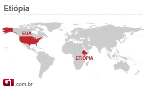 mapa transformadores etiópia (Foto: Arte/G1)