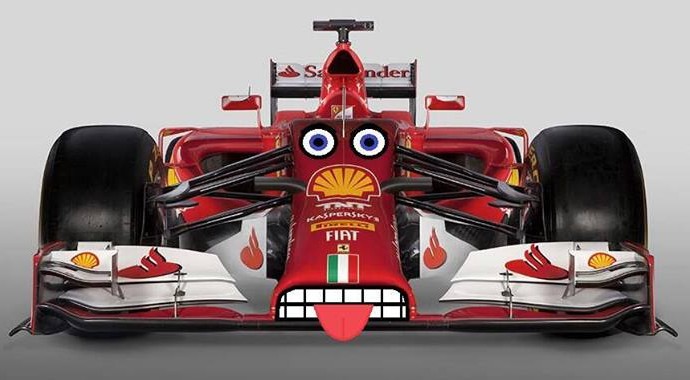 A nova Ferrari F14T é um dos alvos preferidos dos internautas (Foto: Reprodução / Facebook)