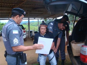 Índio foi preso em Alfredo Chaves no Espírito Santo (Foto: Marcela Bettcher/ VC no ESTV )