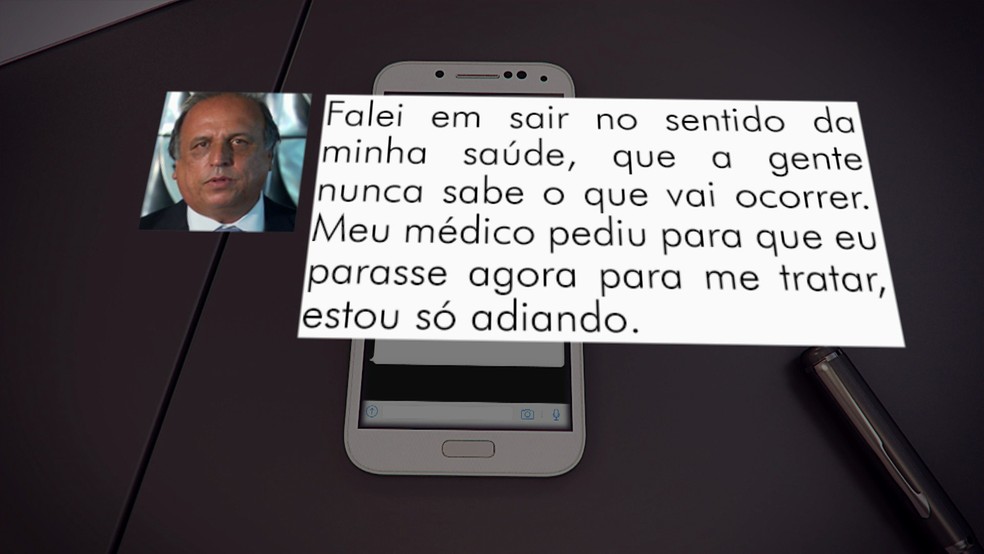 Pezão diz que poderá deixar o governo do RJ para tratar da saúde (Foto: Reprodução/TV Globo)