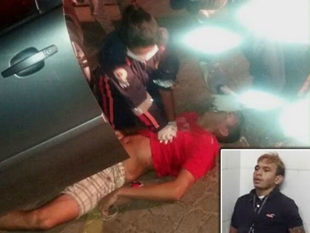 Homem baleado por policial recebeu atendimento do Samu (Foto: Agência Miséria)