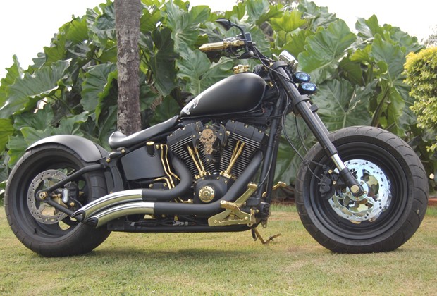 Harley-Davison com acabamentos de ouro (Foto: Divulgação)