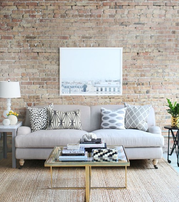 pinterest-sofa-cinza-sala-de-estar-almofadas-estampas (Foto: Reprodução/Pinterest)