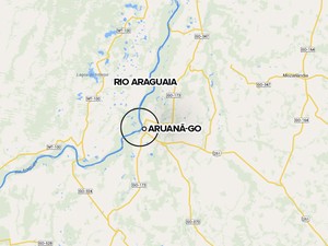 Mapa Aruanã - rio Araguaia falecimento Fernandão (Foto: Editoria de arte)