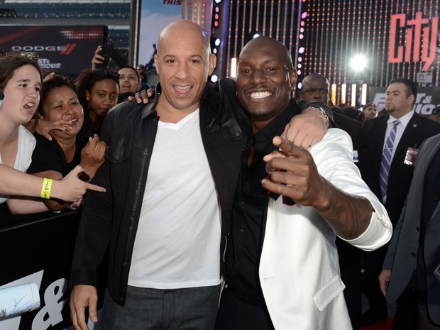 Vin Diesel e Tyrese Gibson na première do filme ‘Velozes e Furiosos 6’ em Los Angeles, nos Estados Unidos (Foto: Kevin Winter/ Getty Images/ AFP)