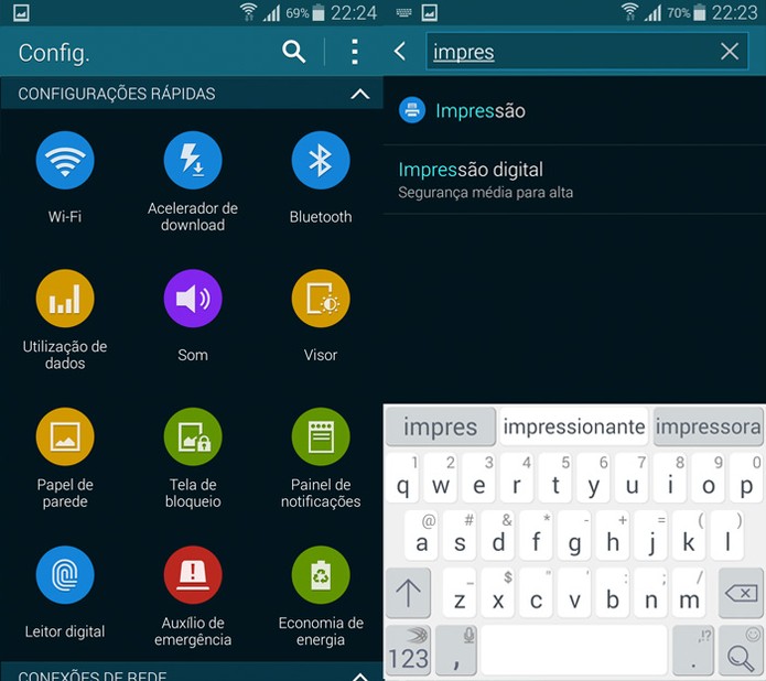 Barra de pesquisa do menu de Configurações do Galaxy S5 (Foto: Reprodução) Barra de pesquisa do menu de Configurações do Galaxy S5 (Foto: Reprodução)