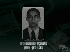 Gerente da Caixa que participou de golpe, Robson Pereira do Nascimento, está em liberdade (Foto: Reprodução/TV Anhanguera)
