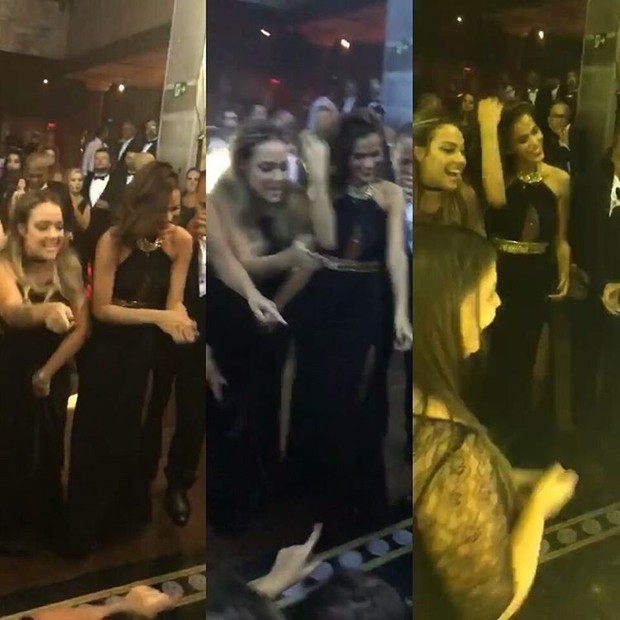 Bruna Marquezine e Carol Dantas dançam juntas na festa de Nadine, mãe de Neymar (Foto: Instagram / Reprodução)