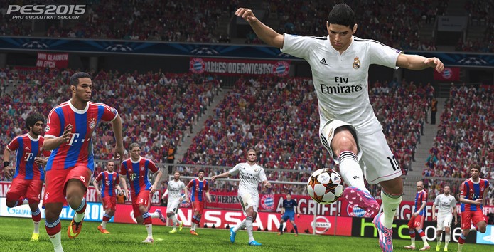 A inteligência artificial de PES 2015 está bem melhor do que na versão anterior (Foto: Divulgação) A inteligência artificial de PES 2015 está bem melhor do que na versão anterior (Foto: Divulgação)