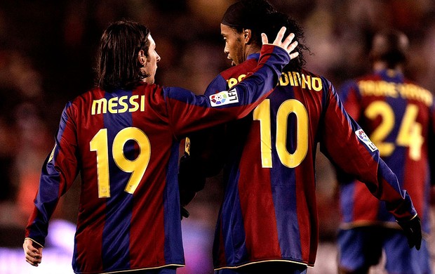 Ronaldinho gaucho messi barcelona (Foto: Agência Getty Images)