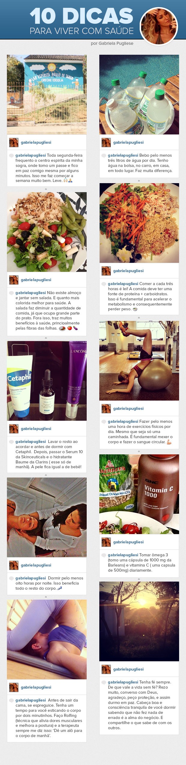 A blogueira Gabriela Pugliesi dá dez dicas para ter uma vida saudável (Foto: EGO)